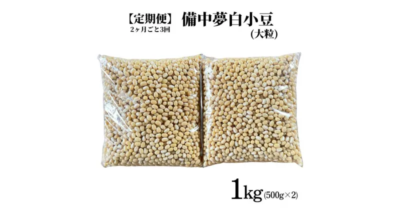 【ふるさと納税】【定期便】備中夢白小豆 大粒サイズ 1kg（500g×2個）×3回