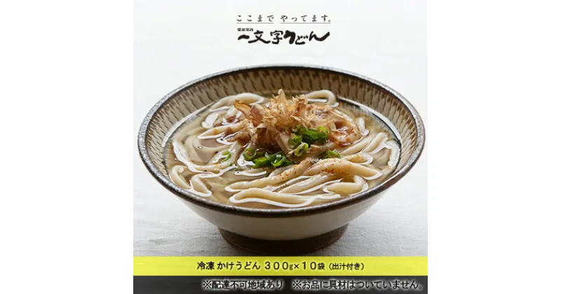 【ふるさと納税】冷凍 かけ うどん 300g×10袋（出汁300g×10袋つき）備前福岡 一文字うどん　 麺類 小麦製品 時短 簡単 調理 お昼 夕飯 ランチ 休日 挽きたて 小麦粉 ストレート 出汁セット 鍋 しめ