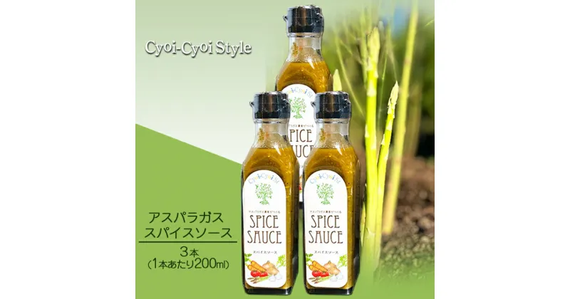 【ふるさと納税】アスパラガス スパイスソース 3本(1本あたり200ml) 調味料 ソース ウスターソース　 調味料 スパイスたっぷり 揚げ物 肉料理 味付け 揚げ物のソース 肉料理のソース