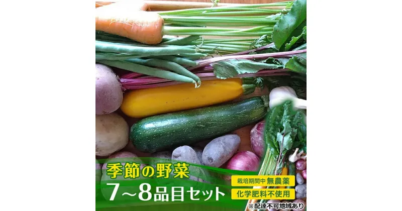 【ふるさと納税】季節の野菜 7～8品目 セット 栽培期間中 無農薬 化学肥料不使用 旬 野菜 岡山　お届け：2024年8月上旬～2025年2月下旬