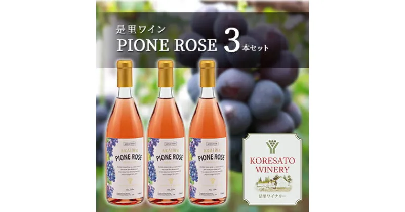 【ふるさと納税】是里 ワイン PIONE ROSE 3本 セット ピオーネ ぶどう 葡萄 お酒 果実酒 洋酒 岡山 赤磐市　ワイン お酒 ロゼ 洋酒 果実酒