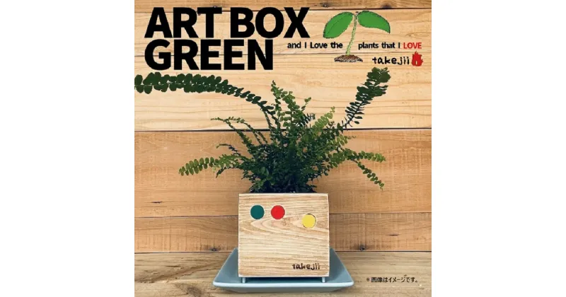 【ふるさと納税】インテリア ART BOX GREEN / 001(〇） アートボックス 観葉植物 多肉植物 岡山 赤磐市 takejii craft