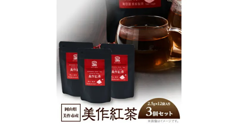 【ふるさと納税】岡山県美作市産【美作紅茶】30g(2.5g×12袋)×3個セット【1525349】