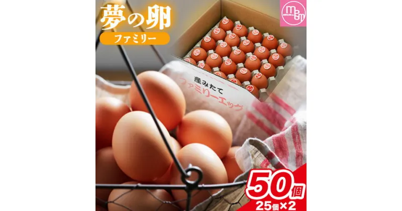 【ふるさと納税】卵 たまご 赤玉 夢の卵 ファミリー 50個《90日以内に出荷予定(土日祝除く)》株式会社めぐみ 岡山県 浅口市 送料無料 25個 × 2セット たっぷり 家族 食卓