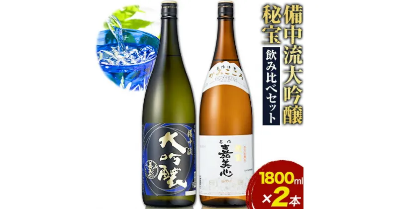 【ふるさと納税】 備中流大吟醸 秘宝 飲み比べセット コンクール金賞受賞 各1800ml 計2本 嘉美心酒造 《30日以内に出荷予定(土日祝除く)》 岡山県 浅口市 送料無料 日本酒 酒 大吟醸 さけ お酒 備中流