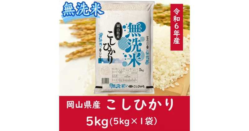 【ふるさと納税】 お米 コシヒカリ【無洗米】岡山県産こしひかり100%（令和6年産）5kg 岡山県 和気町 国産 ごはん ゴハン ご飯 白飯 おすすめ zz-121