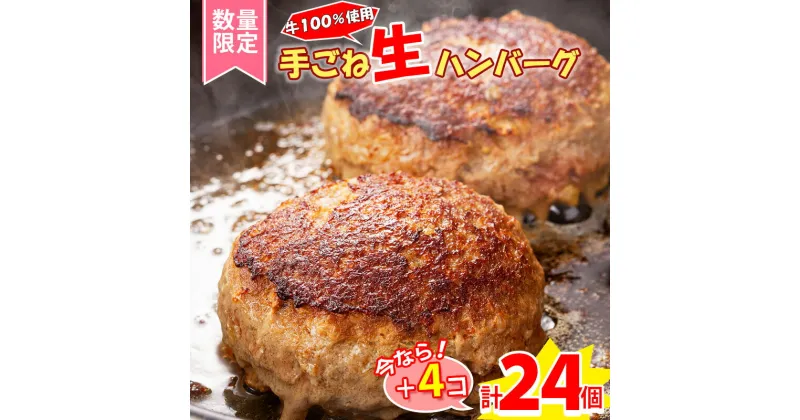 【ふるさと納税】【数量限定+4】肉汁溢れる 黒毛和牛入り 牛100％ 20個+4個 手ごね生ハンバーグ 特大 120g × 6個 16個 20個 24個 選べる企画 / ミンチ2度挽きやわらか ハンバーグステーキ 豪州産 国産牛 湯煎 冷凍 本格レストランのスパイス配合 / 【楽天限定】