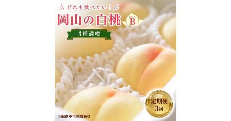 【ふるさと納税】【 2025年 先行予約 】桃 岡山県産 どれも食べたい！岡山 白桃 3種 満喫 プラン 3回 コースB ( 白鳳 ・ 清水白桃 ・ 瀬戸内白桃 各1.2kg)《2025年7月上旬-8月下旬頃出荷》フルーツ 果物 里庄町　定期便　お届け：2025年7月上旬～2025年8月下旬