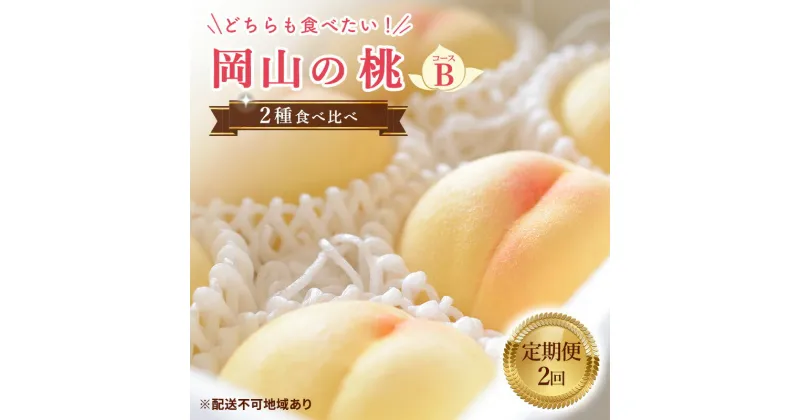 【ふるさと納税】【 2025年 先行予約 】桃 岡山県産 岡山 の桃 2種 食べ比べ プラン 2回 コースB ( 加納岩白桃 ・ あかつき 各1.5kg) 《2025年6月下旬-7月中旬頃出荷》 フルーツ もも モモ ギフト 果物 旬 定期便　定期便　お届け：2025年6月下旬～2025年7月中旬