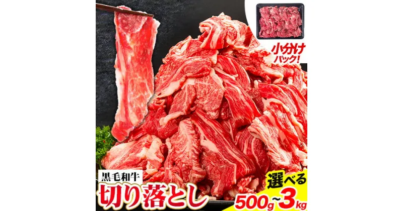 【ふるさと納税】牛肉 黒毛和牛 切り落とし 500g ～ 3kg 《30日以内に出荷予定(土日祝除く)》 岡山県 矢掛町 牛 牛肉 和牛 牛丼 カレー 小分け 小分けパック 250g 送料無料