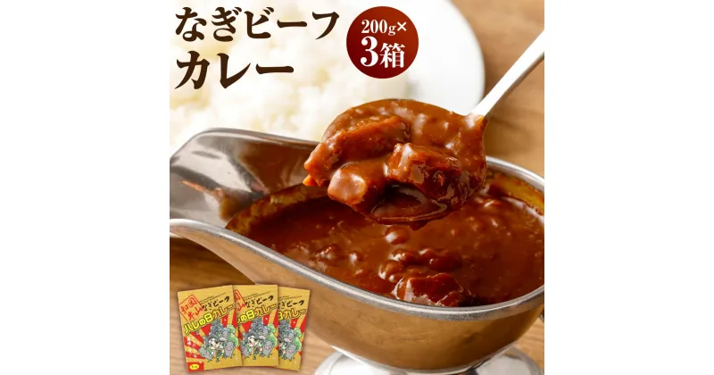 【ふるさと納税】なぎ ビーフカレー 約200g×3パック 計約600g ビーフ カレー レトルトカレー レトルト 牛肉 牛 和牛 なぎビーフ 岡山県産 国産牛 国産 岡山県 奈義町 送料無料